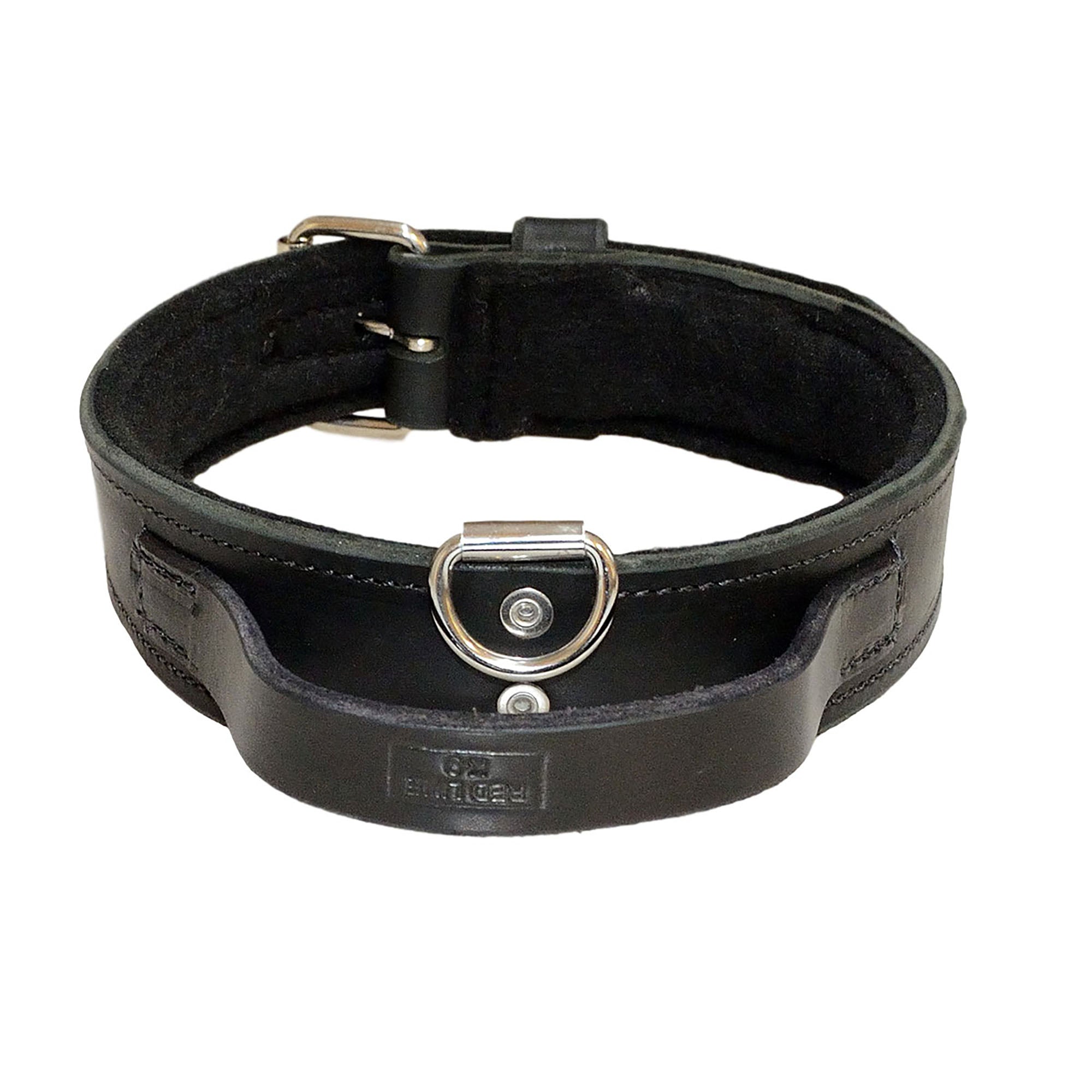 Redline K-9 Leather Collar With Handle And Felt - 2